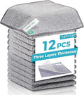 UAFAP 12Pcs New Upgrade 2-Layer Non Scratch Wire Dishcloth,Wire Dishwashing Rag,Reusable Quick-Dry Odor-Free Scrub Cloths for Dishes, Kitchen Cleaning Dish Rags for Cookware,Sinks, Dishes,Stove ﻿