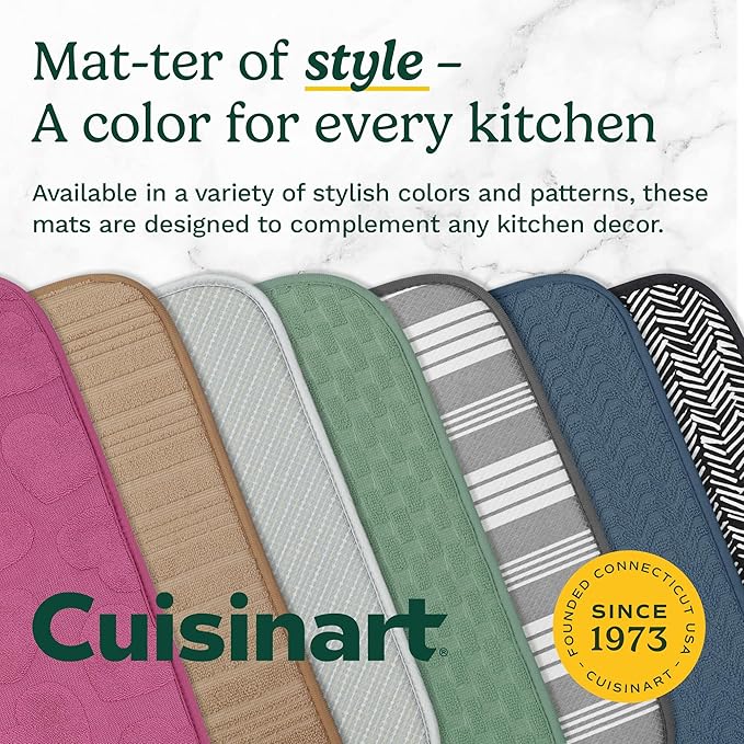 Cuisinart Dish Drying Mats for Kitchen Counter - (2) 18" x 24" Ultra Absorbent Dish Drying Mat XL - Foldable, Machine Washable, Fast Drying Dish Mat