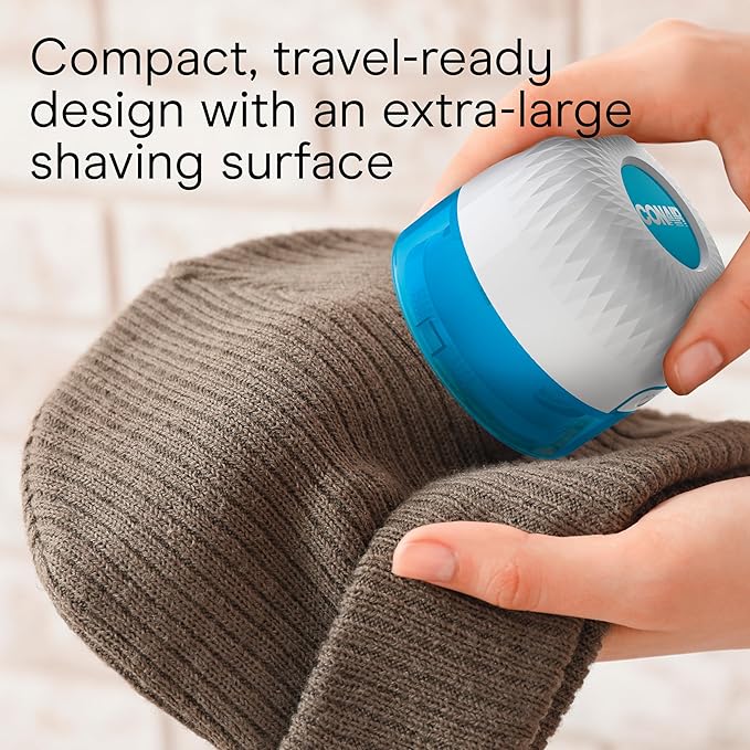 Conair Fabric Shaver, Lint Shaver for Clothing and Furniture Removes Lint, Fuzz, and Pilling, Fabric Pilling Remover with Extra-Large 2.25" Shaving Surface and 3 Stainless Steel Blades