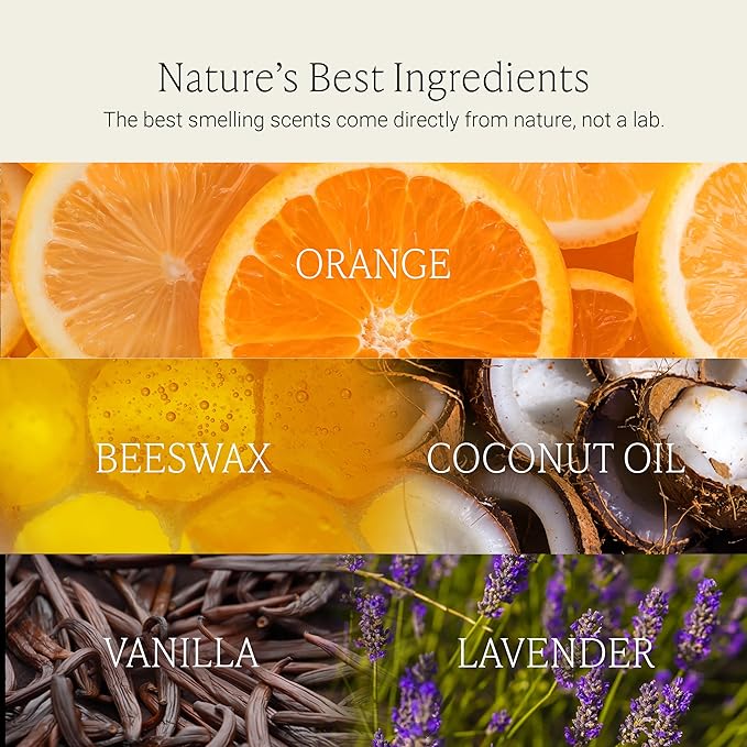Fontana Candle Co Wood Wick Beeswax Jar Candles, Lavender Vanilla Tangerine - Made with Coconut Oil & Pure Essential Oils – Clean Burn, Long Lasting and Non-Toxic Candles for Home & Room Decor