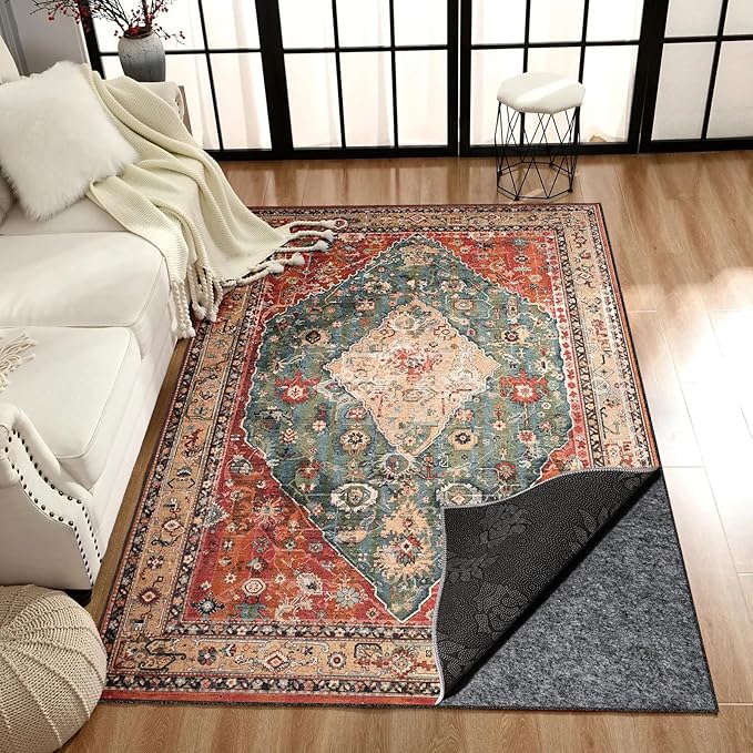 Waterproof Rug Pad, 3x5 Ft Under Area Rug Carpet Pad, Non Slip Rug Pads for All Floors and Hardwood Floors Finishes, Keep Carpets in Place Soft and Prevent Rug from Wrinkling or Buckling