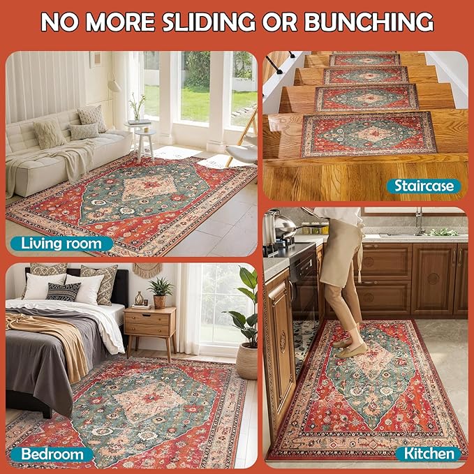 Waterproof Rug Pad, Thick 6x9 Ft Under Area Rug Carpet Pad, Non Slip Rug Pads for All Floors and Hardwood Floors Finishes, Keep Carpets in Place Soft and Prevent Rug from Wrinkling or Buckling