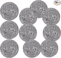 GUEICN Stainless Steel Scrubber Scrubbing Scouring Pad Sponges Clean Pot Pan and Steel Wool for Kitchen Bathroom (10Pcs Metal Scrubber)