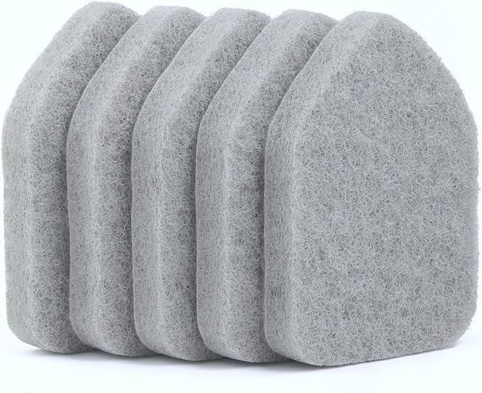 Moku Home Replacement Scrubber Refill for Moku Home Extendable Tub Tile Shower Brush for Cleaning Non-Scratch (5X Scrubber Sponge Gray)
