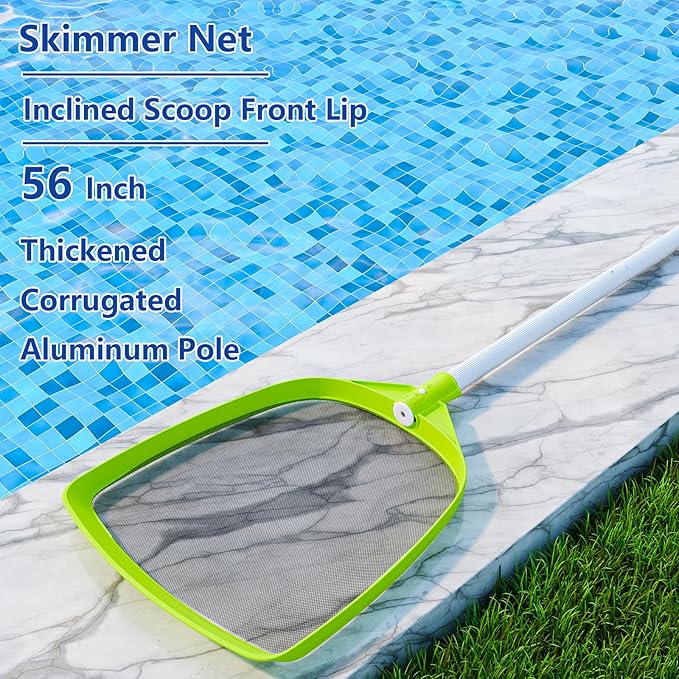 Sepetrel Pool Skimmer Net- Total Length 72 inches Rake with Pole,Accessories for Cleaning Inground/Above Ground Swimming Pool, Pond,Spa and Hot Tub Leaf Debris