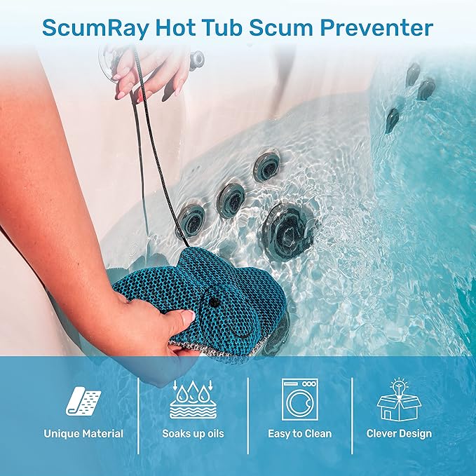 Twin Pack Hot Tub Scum Absorber - Reusable Spa & Pool Cleaner, Keeps Water Clear, Essential Hot Tub Accessories for Adults for Scum, Hot Tub Oil Absorbing Sponge Original