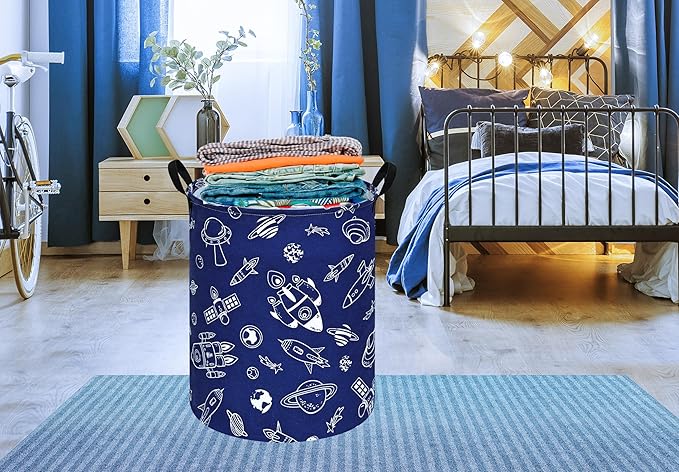 Round Laundry Hamper Storage Basket Laundry Organizer Hamper Storage Bins Clothes Box Nursery Hamper Gift Basket with Handles