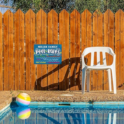 Custom Pool Sign, Pool Rules Make Memories For Pool Decor Sign, 10x14 Inches, Rust Free .040 Aluminum, Fade Resistant, Made in USA by Sigo Signs