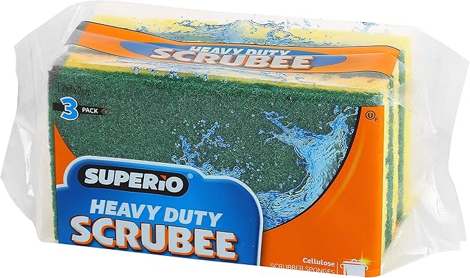 Kitchen Sponges for Washing Dishes, Non-Scratch Cellulose Dish Scrub Sponges, Cleaning Sponges for Household Use, Safe Cleaning Products, Kitchen Sponges Pack of 24, by Superio