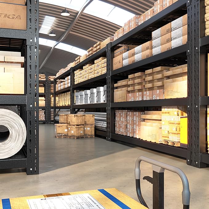 Bepatio 9400LBS Industrial Garage Shelving Heavy Duty Storage Shelves Metal Shelving Unit 4Tire Shelving Unit,Adjustable Shelving for Basement Warehouse Commercial Shelf,67.6'Wx23.7'Dx72'H,Black
