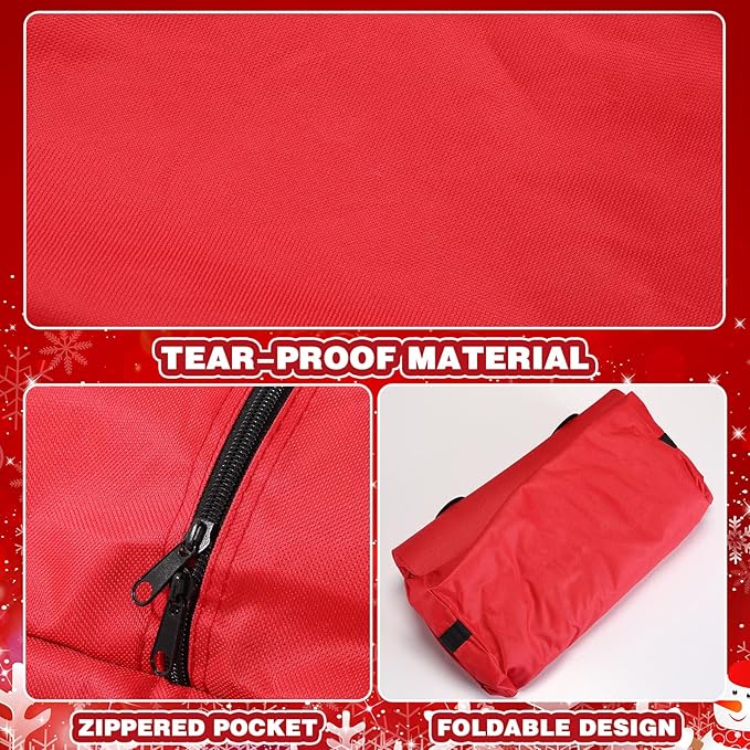 2 Pcs Christmas Tree Storage Heavy Duty Containers 7.5 ft Zippered Rolling Tree Storage Bag Christmas Box Bag with Wheels and Handles for Disassembled(Red)