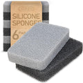 Casanero 6-Pack Silicone Kitchen Scrubbing Sponges, Heavy-Duty, Non-Scratch Kitchen Sponges | Reusable, Odor-Free, Multipurpose Cleaning for Kitchen, Bathroom, Dishes, Non-Stick Cookware, Countertops
