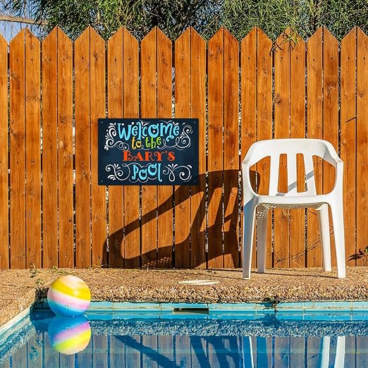 Custom Pool Sign, Welcome to The Pool Fun Colors for Pool Décor Sign, 12x18 Inches, Rust Free .063 Aluminum, Fade Resistant, Made in USA by Sigo Signs