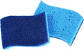 Non-Scratch Cellulose Sponge Kitchen Scrub Sponge with Scouring Pad Set, Good for Non-Stick Cookware Frying Pan, Pot, Counter Top, Sink Scrubbing, Kitchen Scrubbers, Pack of 2, (Blue)