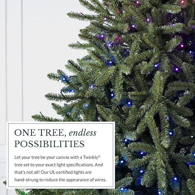 Balsam Hill 9ft Pre-Lit Classic Blue Spruce - Artificial Christmas Tree with Twinkly Lights, Easy Plug Technology, Premium Stand for Indoor Holiday Decorating