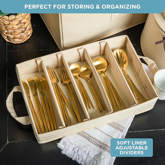 China Storage Hard Shell Containers 8-Piece Set Moving Boxes for Dinnerware, Glasses, Plates, Mugs and Saucers Sturdy Dish Organizer with Dividers for Seasonal Storage - Service for 12 - Beige