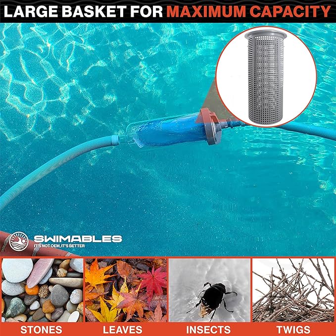 Swimables Heavy Duty Large Leaf Canister Basket - Compatible with Hayward Leaf Canister Basket W530 & W560 Pool Filter Basket Replacement - Durable Pool Strainer Basket for Inline Leaf Canister