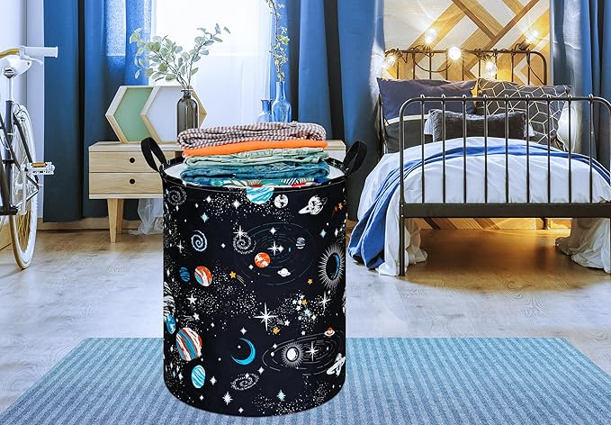 Round Laundry Hamper Storage Basket Laundry Organizer Hamper Storage Bins Clothes Box Nursery Hamper Gift Basket with Handles