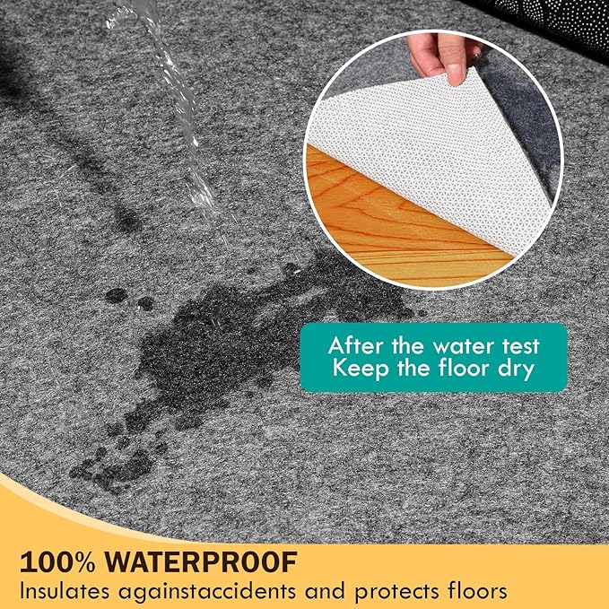 Waterproof Rug Pad, Thick 6x9 ft Under Area Rug Carpet Pad, Non Slip Felt Rug Pads for Hardwood Floors, Keep Carpets in Place Soft and Prevent Rug from Wrinkling or Buckling