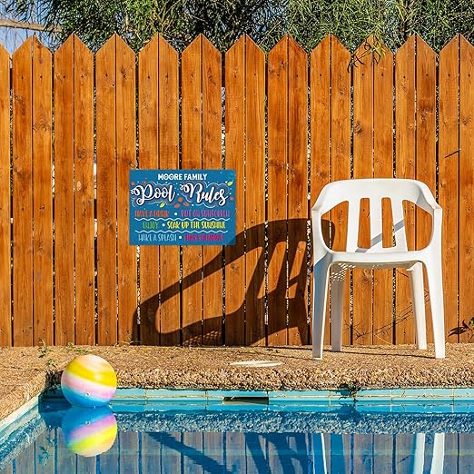 Custom Pool Sign, Pool Rules Have A Drink For Pool Décor Sign, 10x14 Inches, Rust Free .040 Aluminum, Fade Resistant, Made in USA by Sigo Signs