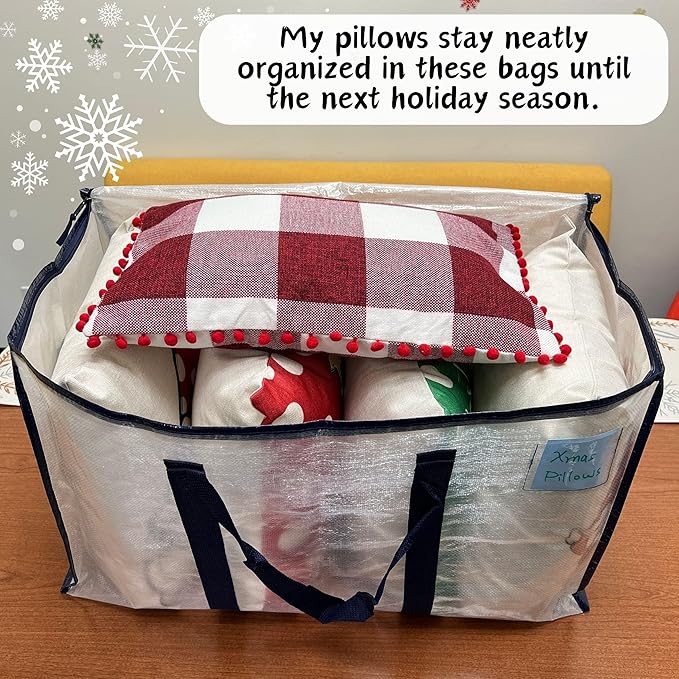 VENO 6 Pack Moving Bags and Large Christmas Storage Bins with lids. Alternative to Moving Boxes, Packing Supplies for College. Extra Large Heavy Duty Totes for Packaging (Clear, 6 Pack)