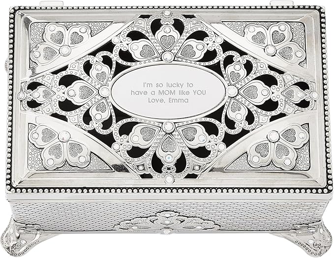 THINGS REMEMBERED Personalized Engraved Anastasia Clover Musical Keepsake Box (Free Customization)