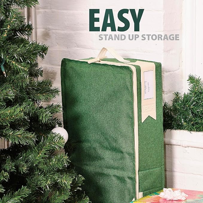 Little ELF Premium Wrapping Paper Storage Organizer, Easy to Carry, 6 Individual Pockets for Christmas Gift Wrap Supplies, Lightweight and Sturdy