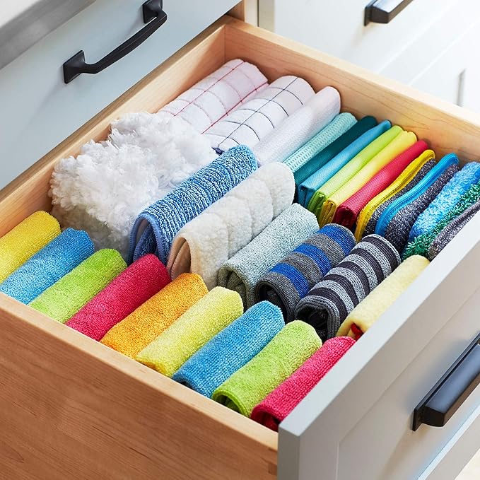 E-Cloth Kitchen Cleaning Kit, Premium Microfiber Cleaning Cloth with Scrubber, Ideal Cleaning Supplies for Kitchen Sinks and Dish Scrubber, 100 Wash Guarantee, 2 Cloth Set