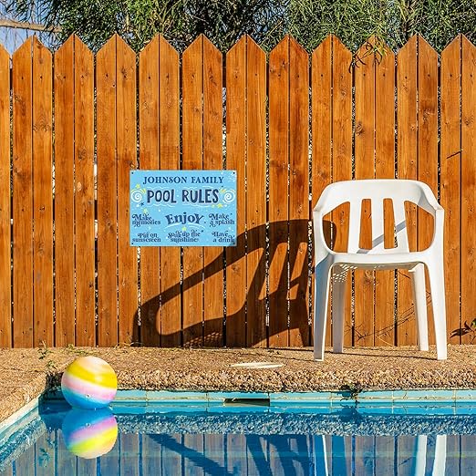 Custom Pool Sign, Fun Pool Rules For Pool Decor Sign, 10x14 Inches, Rust Free .040 Aluminum, Fade Resistant, Made in USA by Sigo Signs