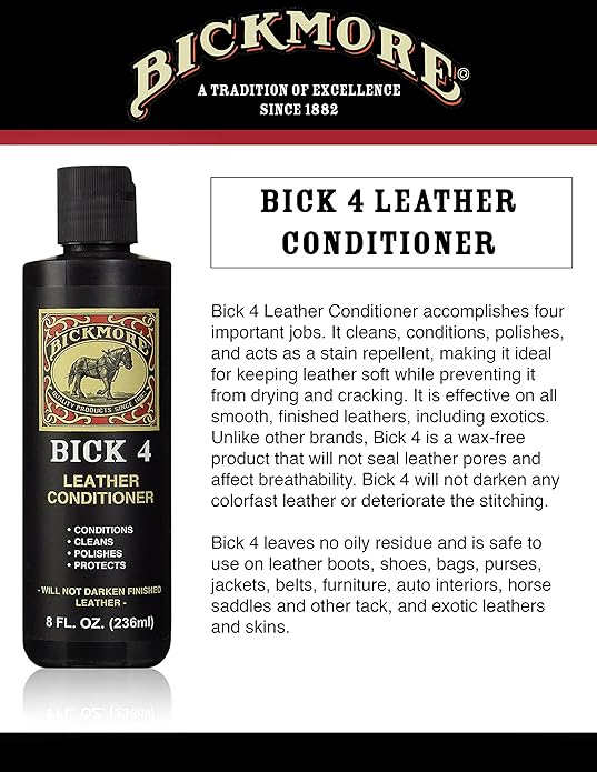 Bickmore Boot Care Kit - Bick 1 Bick 4 & Gard-More - Leather Lotion Cleaner Conditioner & Protector - For Cleaning Softening and Protecting Boots Shoes Handbags Purses Jackets and More