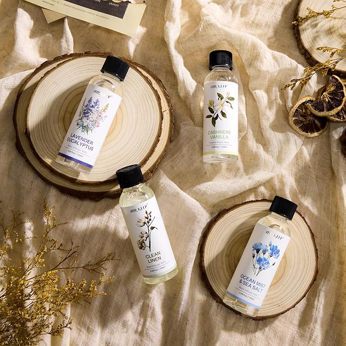 Airkeep Reed Diffuser Oil Refill/Clean Linen/3.38 oz(100ml)/2 Pack/Scented Oil Refill for Reed Diffuser Home Fragrance for Bedroom, Bathroom Office Home Decor