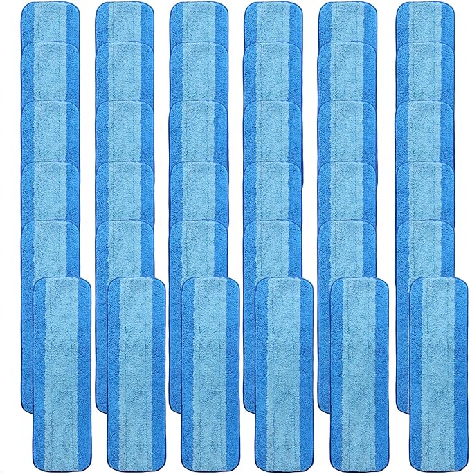 AmaVins 36 Pack Microfiber Cleaning Pads for Bona Mop, Reusable Microfiber Mop Pads for 18 Inch Mop, Hardwood Floor Replacement Cleaning Mop Pads, Machine Washes