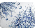 Wnoesat Christmas Tree Dish Drying Mat for Kitchen Counter 18x24 Inch Blue White Chinoiserie Winter Xmas Holiday Drying Mats Microfiber Absorbent Dish Draining Reusable Dish Drainer Pad