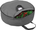 Primode Heavy Duty Wreath Storage Bag 36" | Garland Wreaths Container with Handles | Durable 600D Oxford Polyester Material Xmas Holiday Wreaths Storage Holder (Gray)