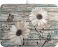 Summer Sunflower Vintage Dish Drying Mats for Kitchen Counter Country Rustic Daisy Farmhouse Kitchen Dishes Dryer Pad Fall Absorbent Dish Mat Microfiber Washable Foldable Reusable Large 18x24 in