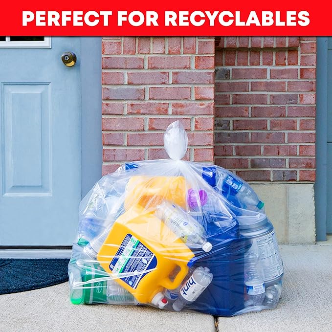 95-100 Gallon Clear Trash Bags Heavy Duty | MegaPack 78 Bags | Extra Large 95-96 Gallon Trash Bags Big Clear Can Liners, Extra Large 90 Gal, 95 Gal, 96 Gal,100 Gallon Heavy Duty Garbage Bags