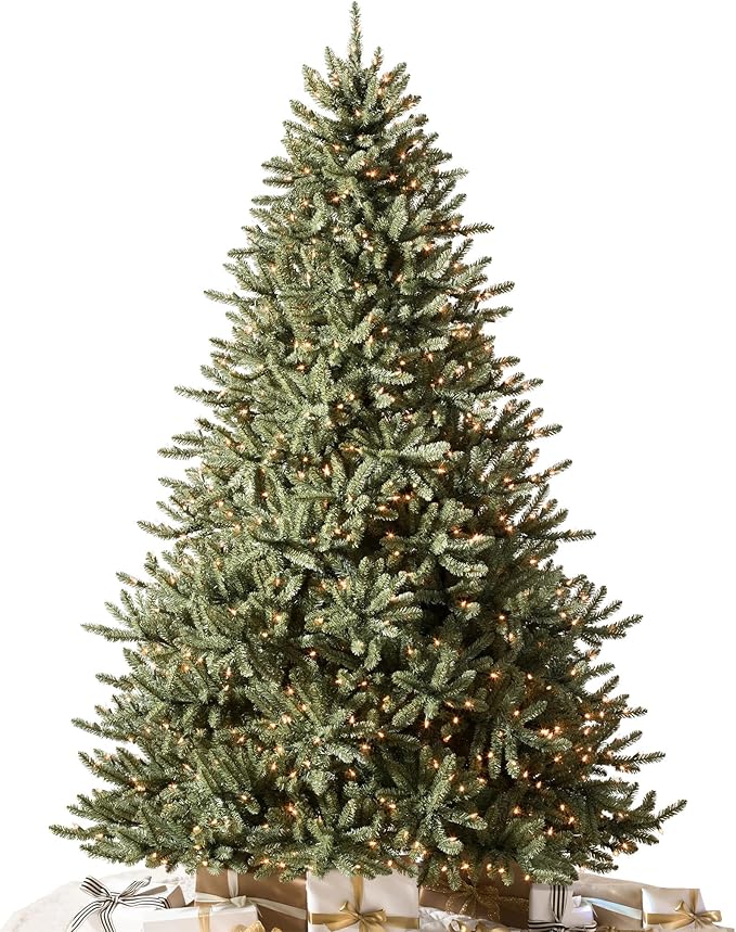 Balsam Hill 7ft Pre-Lit Classic Blue Spruce - Artificial Christmas Tree with 850 Clear Incandescent Lights, Easy Plug Technology, Premium Stand for Indoor Holiday Decorating