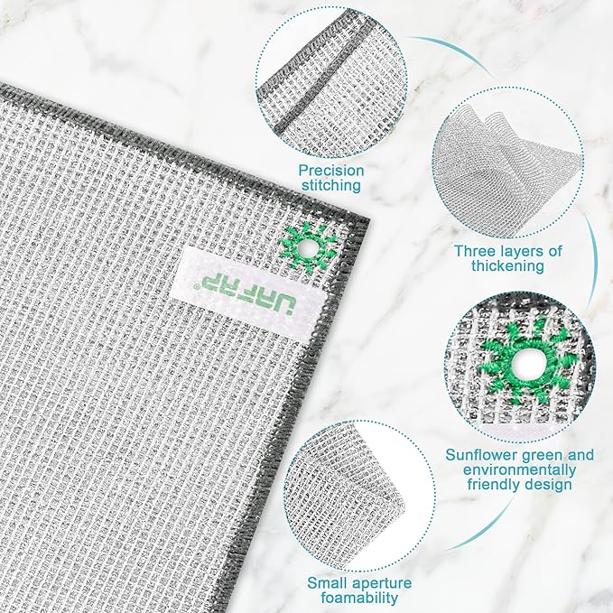 UAFAP 24 PCS Non Scratch Wire Dishcloth, Cleans Fast Without Scratching, Stands Up to Stuck-on Grime, Multi-Surface Safe, Wire Dishwashing Rag Cleaning Power for Everyday Jobs 7.87“ x 7.87”