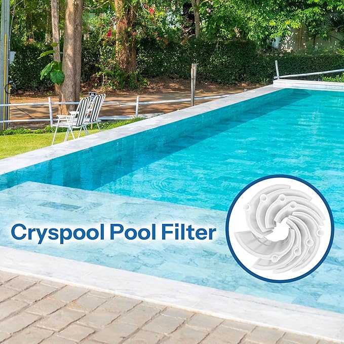 Cryspool® 1002 DE Filter Compatible with PFS1224, FS-2002, FC-9520, Pro-Grid DE2420, 59001100, 7 Full + 1 Partial, 24 Sq.Ft DE Grid Swimming Pool Filter Cartridge, 1 Set
