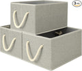 StorageWorks Storage Baskets for Shelves, Foldable Fabric Closet Storage Bins with Handles, Fabric Storage Bins Clothes Organizer, Gray, 3-Pack, Large