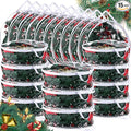 Zhengmy 15 Pcs 30 Inch Christmas Wreath Storage Bags Transparent Wreath Storage Container Bulk Wreaths Box with Dual Zippers and Handles for Xmas Holiday Wreaths Garland