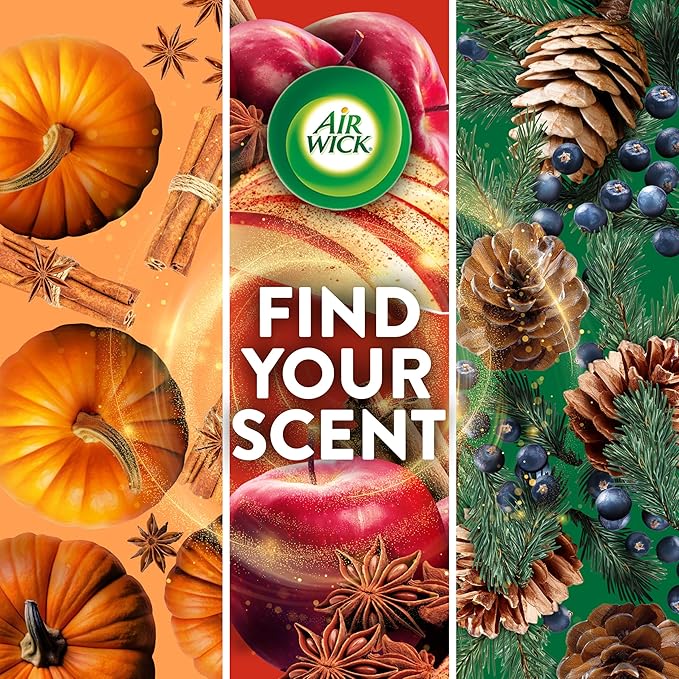Air Wick Plug In Scented Oil Refill, Infused with Essential Oils, Plug In Air Fresheners for Home, Brown Sugar & Vanilla, 6 ct