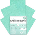 Auggee Swedish Dishcloths for Kitchen, 5 Pack Swedish Dish Cloths, Ultra Absorbent Reusable Paper Towels, Cellulose Sponge Cloths, Quick Drying, No Odor, Dishwasher Safe Mint Green