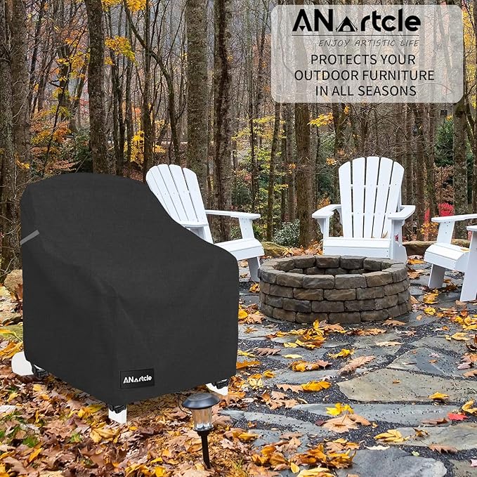 Patio Chair Covers,600D Waterproof Heavy Duty Outdoor Lawn Patio Furniture Covers,Patio Swivel Chair Covers for Outdoor Furniture(35W x 37D x 36H inches) Black