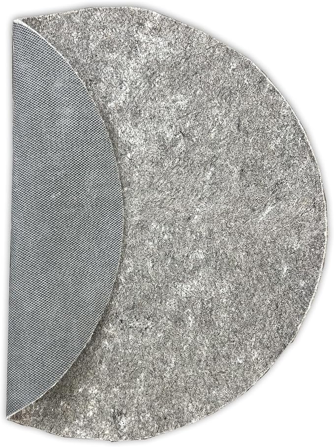 KOECKRITZ 5' Round Non-Slip Rug Pad Gripper - 1/4″ Thick Felt & Rubber Duo-Lock - Safe for All Floors & Hardwoods - Protects Floors, Keeps Rugs Flat