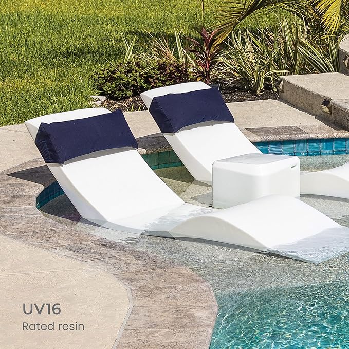 Aqua Outdoors in-Pool Side Table Large for 10-14 in. of Water (Gray Granite)