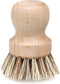 REDECKER Natural Fiber Bristle Pot Brush, Untreated Beechwood Handle, Heat-Resistant Union Fiber Head for Cleaning Pots, Pans and More, 2-1/2 inch Diameter - Beechwood Dish Brush -Scrubber