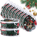 Shappy 10 Pcs 36 Inch Christmas Wreath Storage Container Clear Wreath Storage Bags PVC Waterproof Garland Bags with Clear Window Dual Zippers and Handles for Xmas Holiday Artificial Garland (White)
