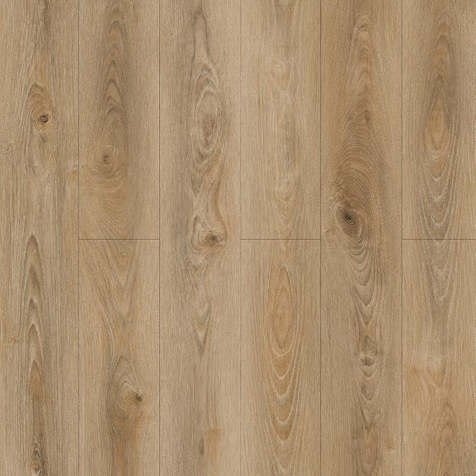 Lareko 108 Sq.Ft,Wood Peel and Stick Floor Tiles,72 Pack Brown Vinyl Flooring (No Adhesive Residue) 36"×6" Waterproof and Non-Slip Laminate Flooring for Renters Bathroom, Living Room(Honey