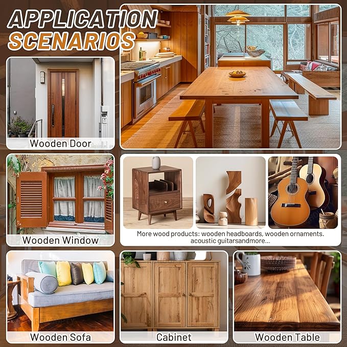 REHOUPTY Wood Furniture Repair Kit, All-in-One Laminate Floor Repair Kit - Wood Putty, 12 Colors Wood Filler & 8 Colors Furniture Markers and Beeswax, Wood Repair for Scratch Cracks Hole Discoloration